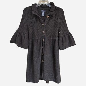 vintage fairy grunge dark brown long sweater with bell sleeves